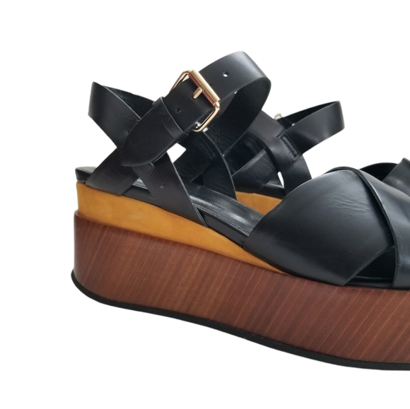 Paul Smith Black Platform Sandals Cross Over Slingback Open Toe Sandals 6.5 - Picture 12 of 15